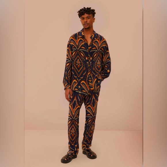 Farm Rio Blue Pineapple Ikat Shirt - Picture 3 of 10